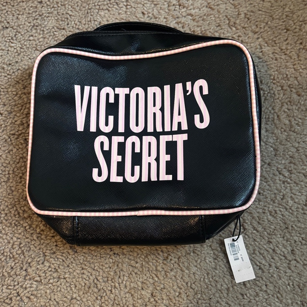 Victoria's Secret Black and Pink Cosmetic Bag
